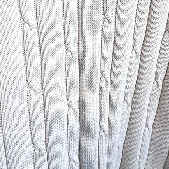 Vintage John Ashford Cable Knit Mens Sweater Size XL Cream Fisherman Preppy Prep - Picture 4 of 7